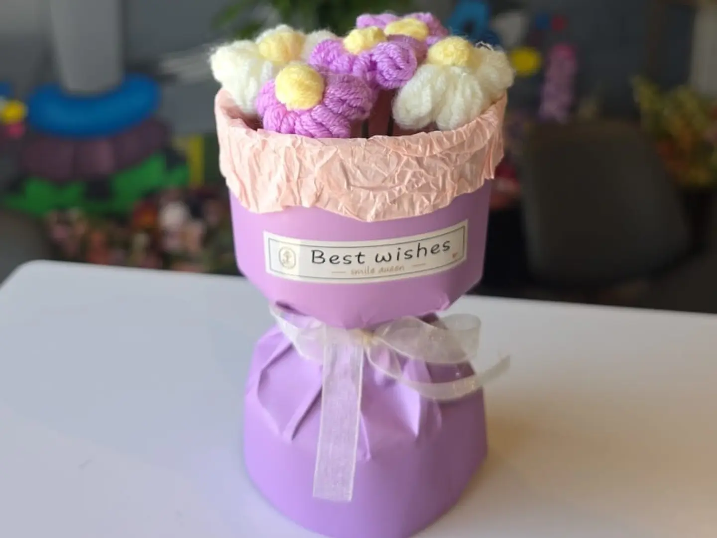 Mini Wool Bouquet Purple