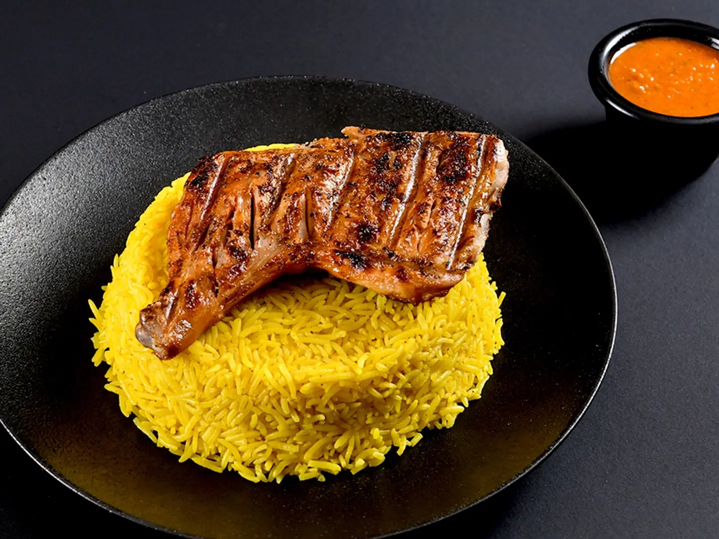 Quarter Grilled Chicken Meal With Rice, Stew, And Salad