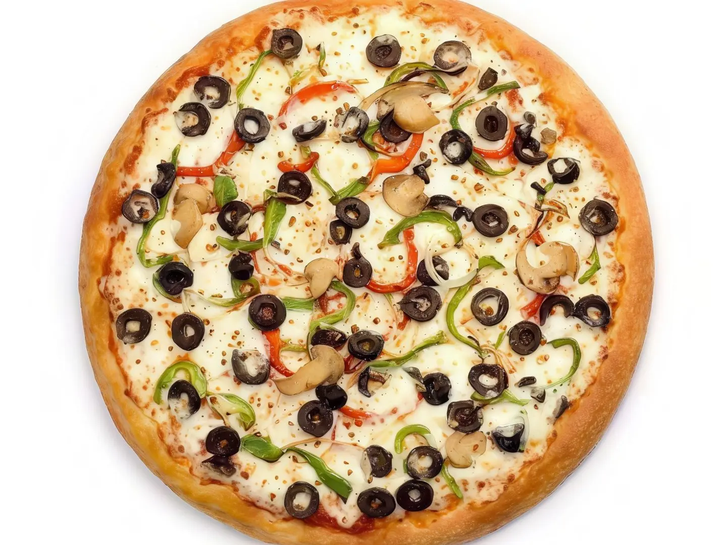 بيتزا جبن سائل مع الخضار (كبير)