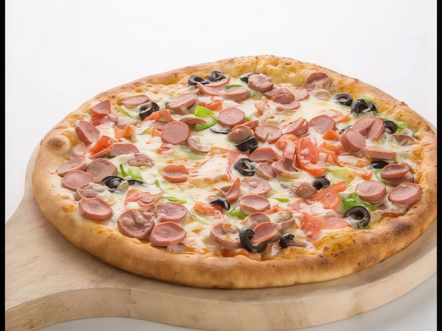 بيتزا نقانق مع فطر (كبير)