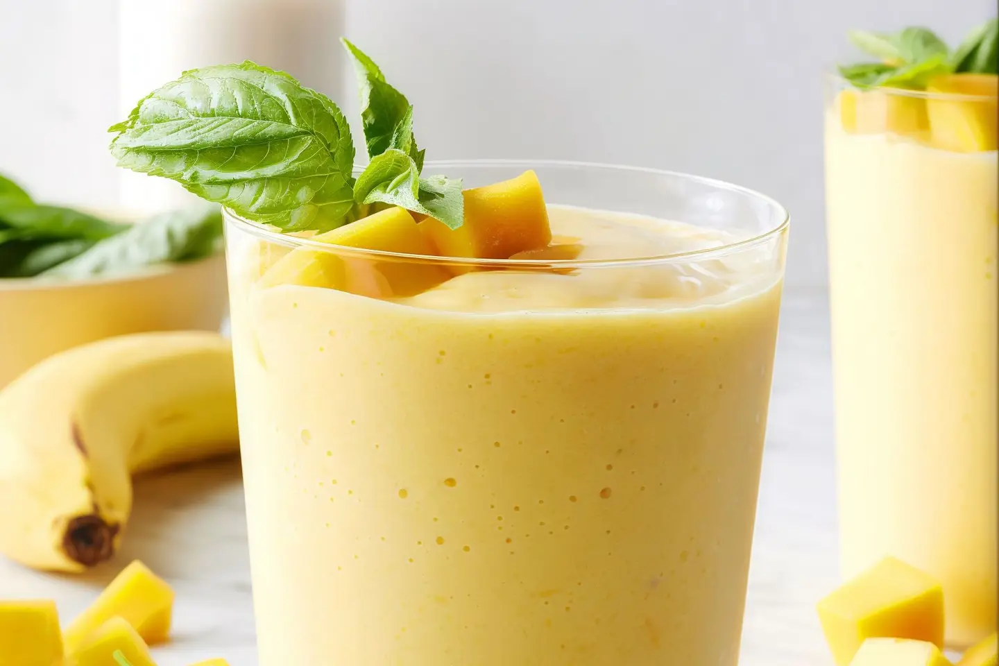 ميلك شيك مانجو ونعناع