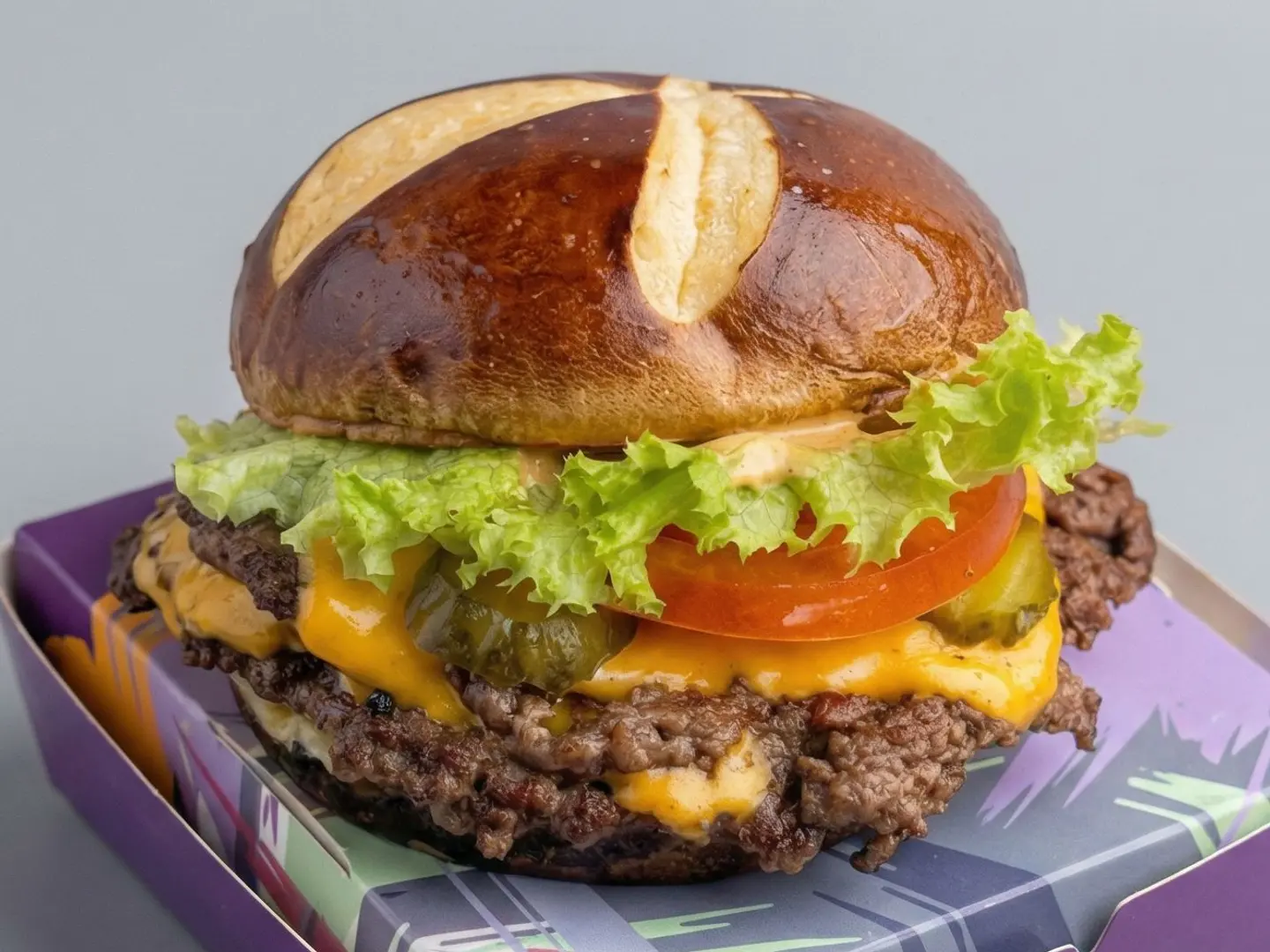 Pretzel Double Burger