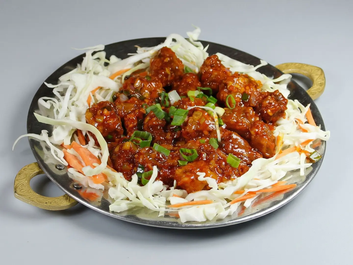 جمبري مقلي مع صلصة ثوم حار