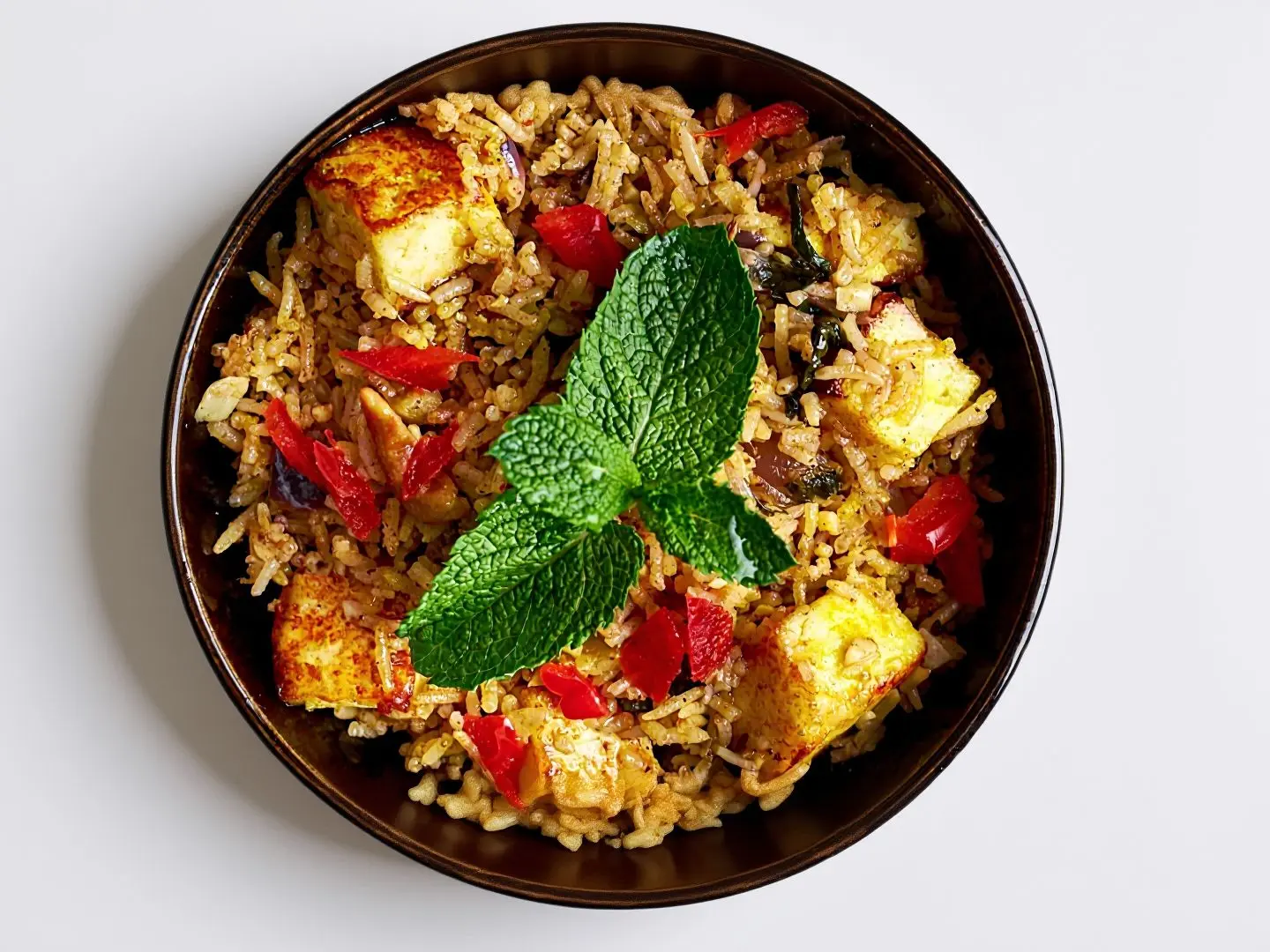 Paneer Tikka Biryani With Raita, Pickle & Papad(Jain)