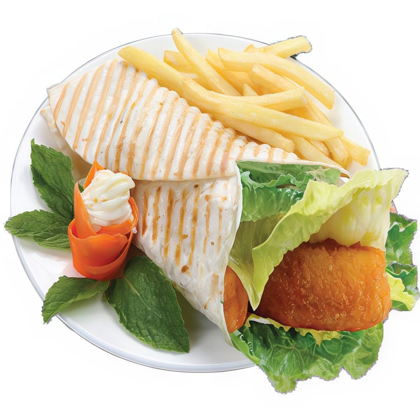 Shrimp Wrap With Fries