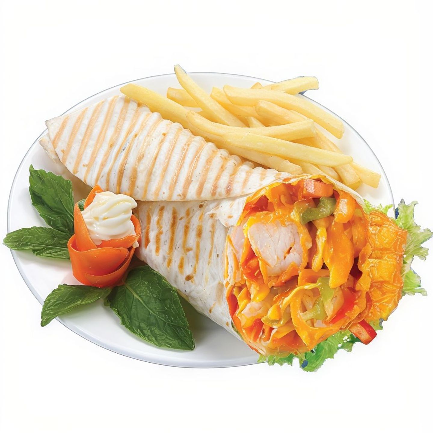 Chicken Wrap With Fries