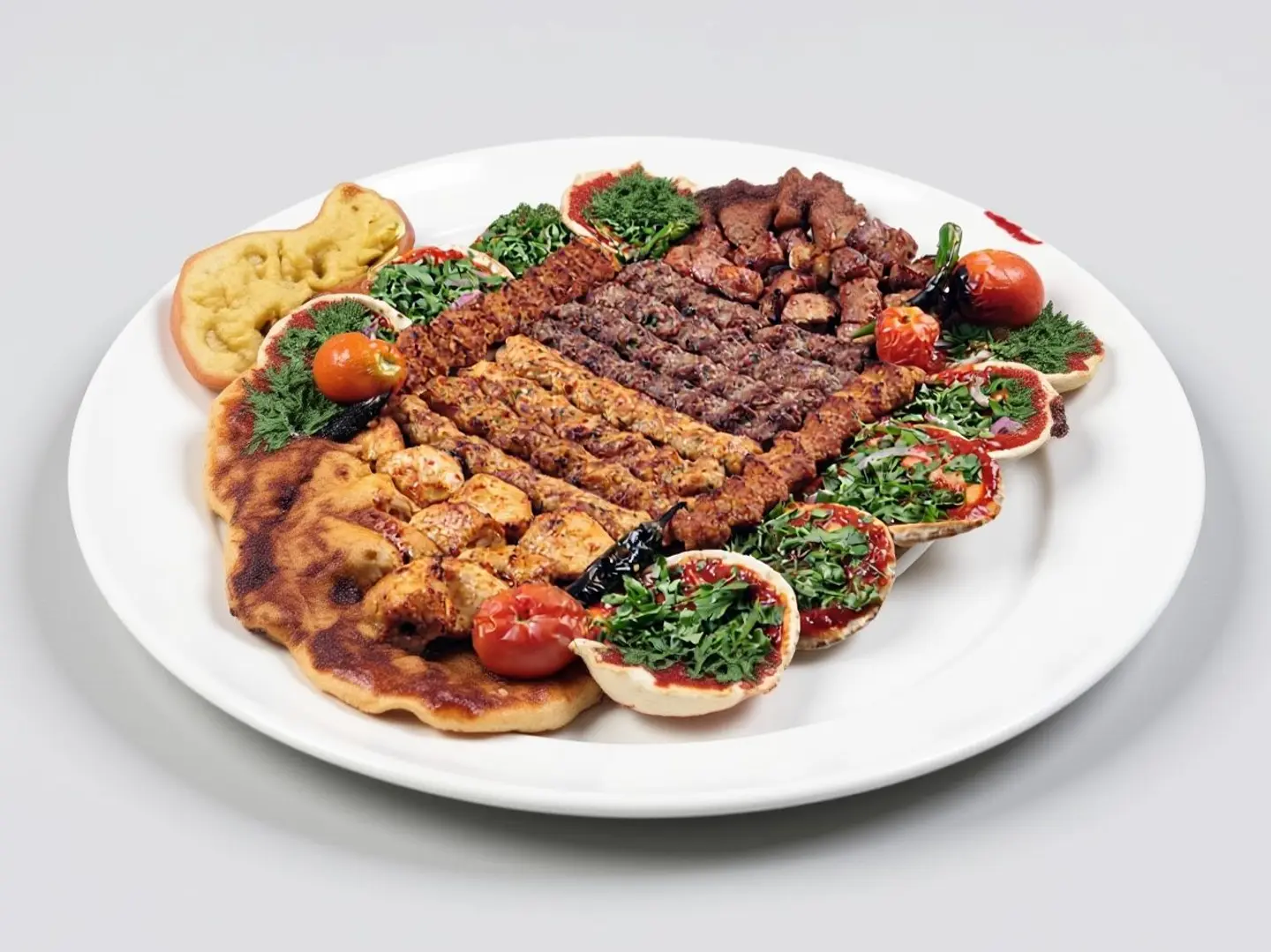 صحن مشاوي مشكل 12 سيخ