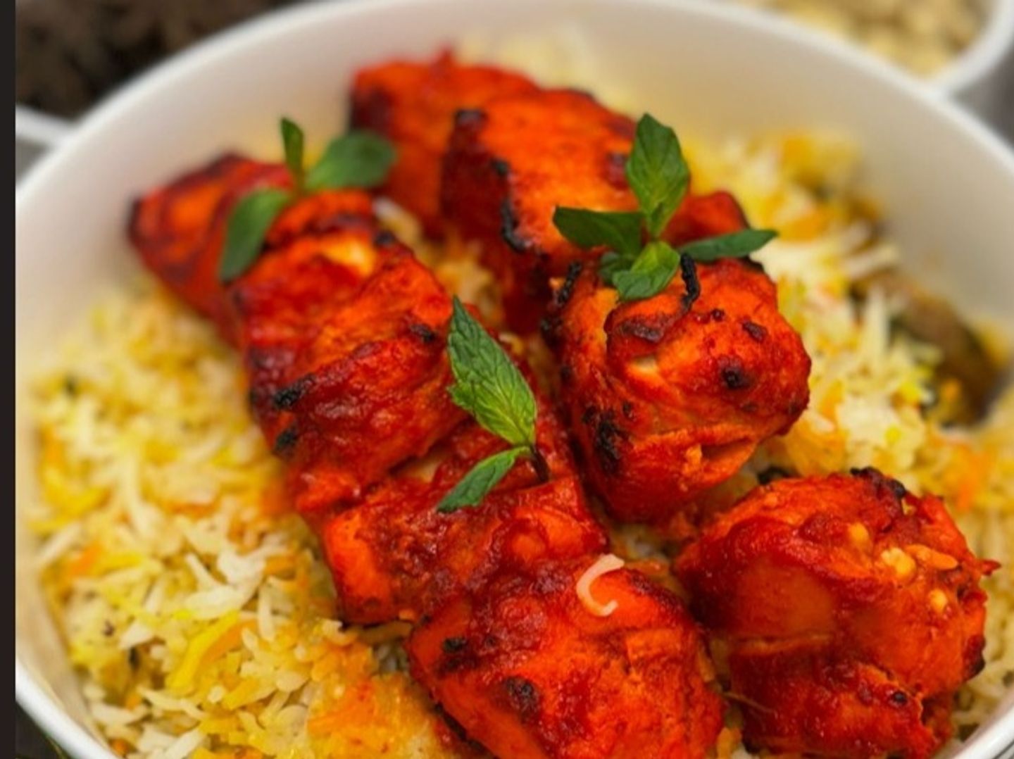Chicken Tandori Botti With Biryani Rice