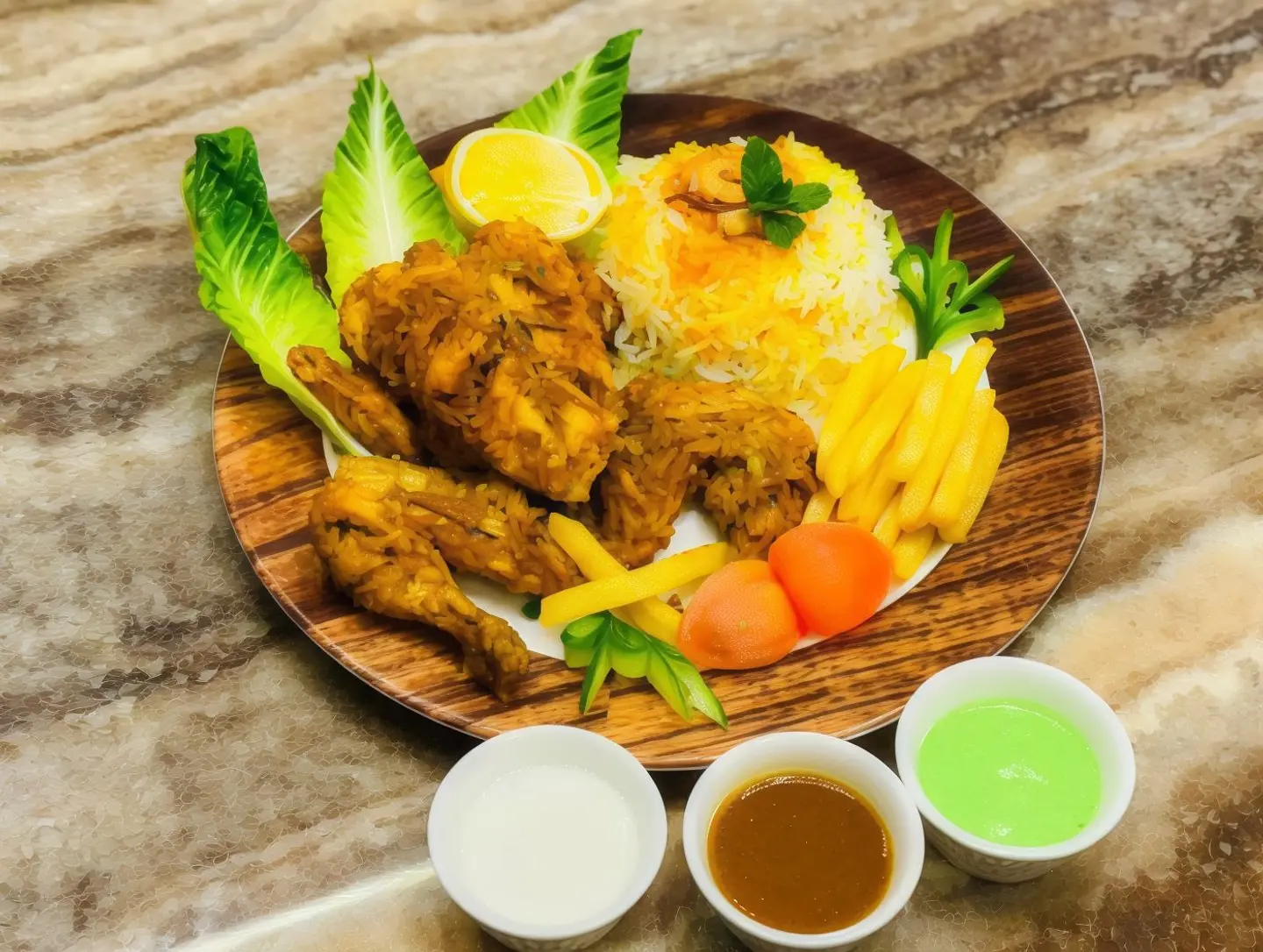 Lahori Charga With Biryani Rice