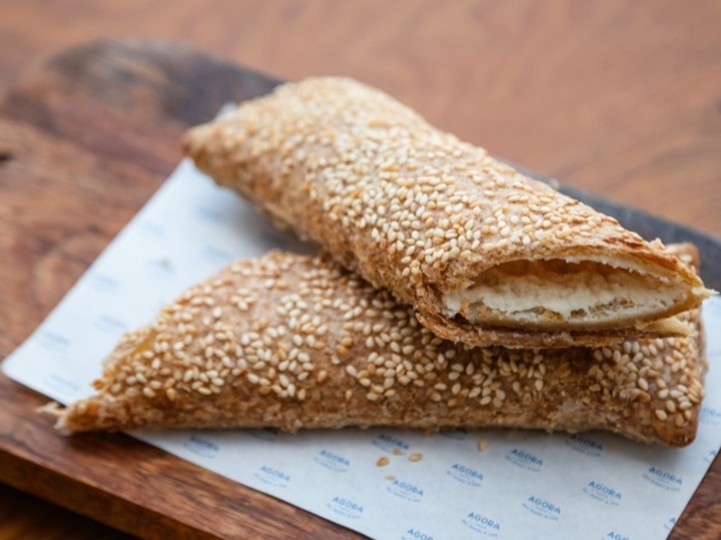 Wholewheat Koulouri Stuffed With Cream Cheese