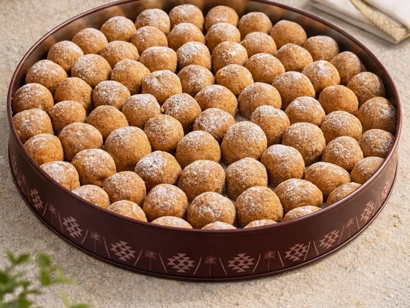 Tray Of Maamoul With Toasted Milk Powder