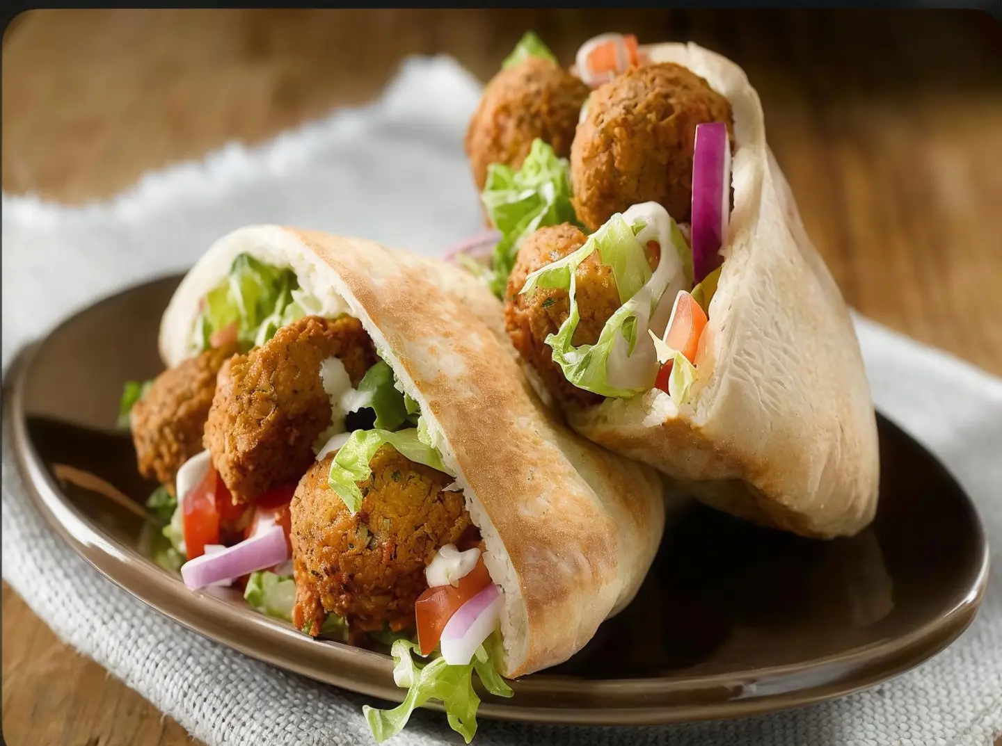 سندوتش فلافل مشكل مع البيض