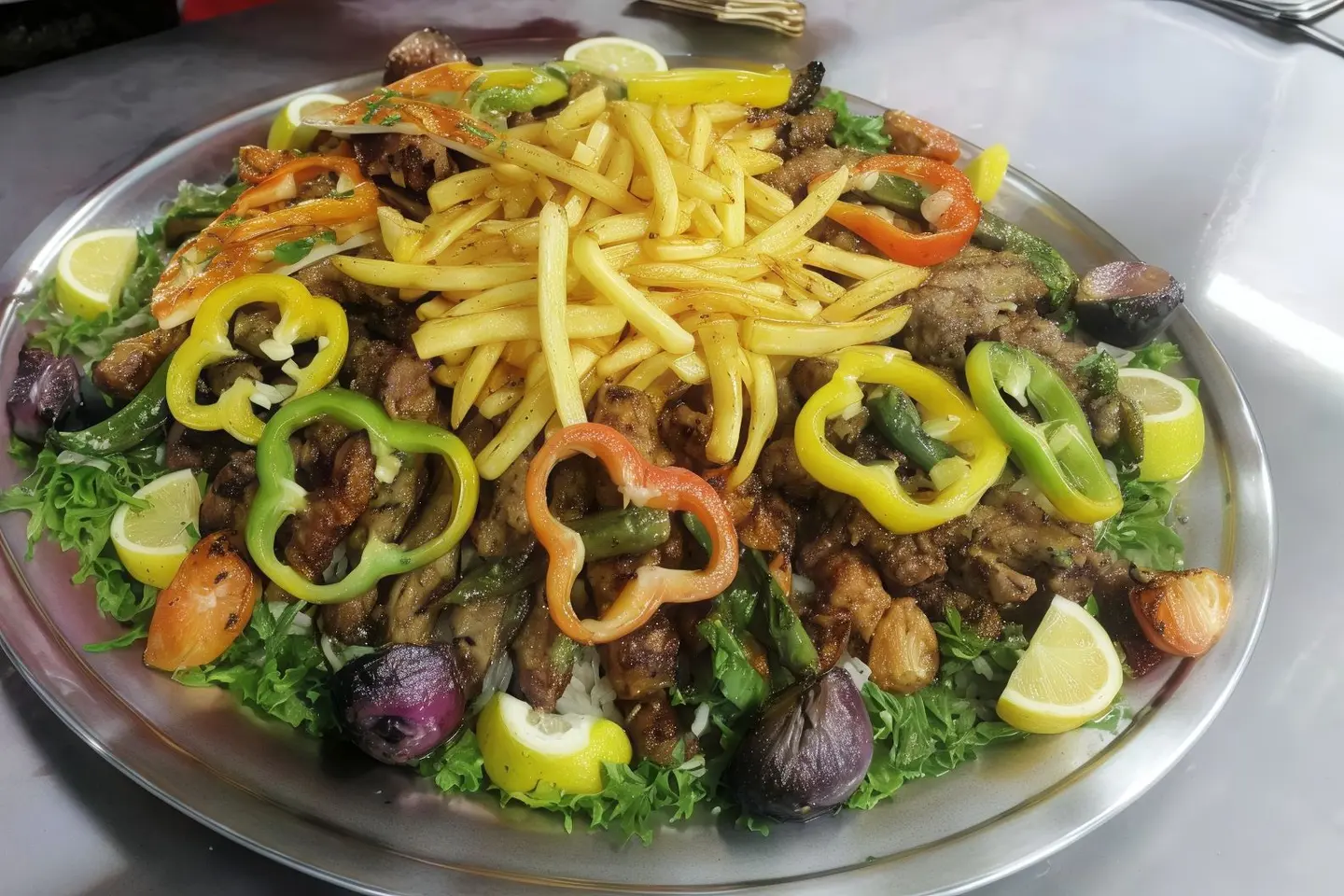 Grilled Aleppo Taste Dish With Rice Middle