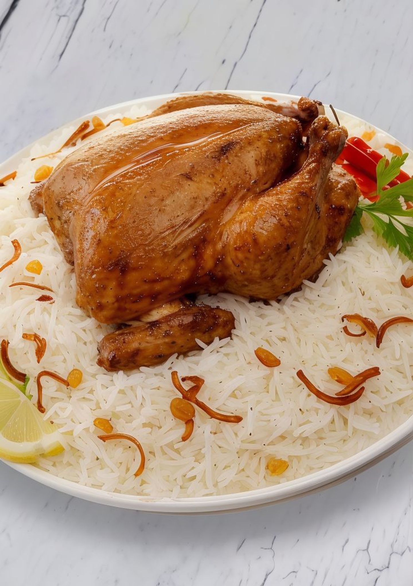 Whole Grilled Chicken With Pishawari Rice