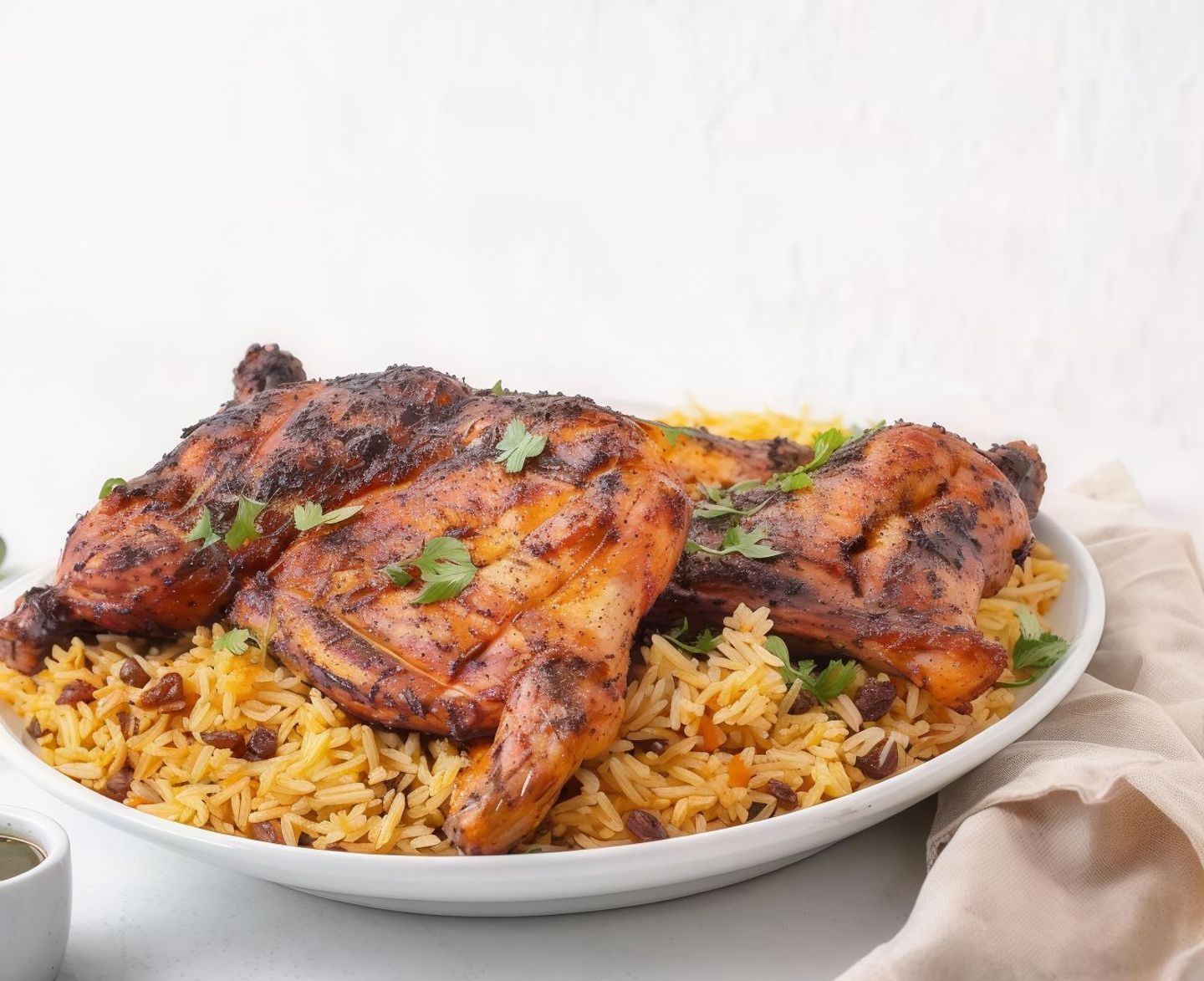 Whole Charcoal Chicken With Bukhari Rice