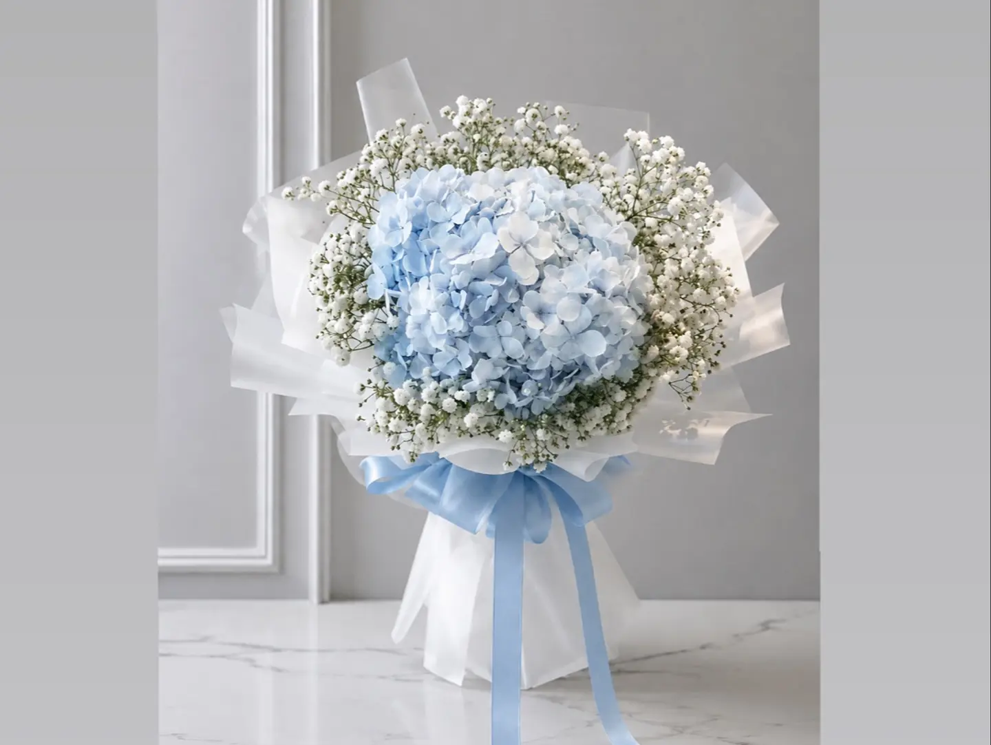 Blue Hydrangea Hand Bouquet