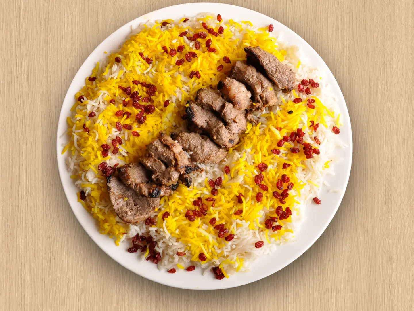 شرائح لحم فتيلة مع الرز
