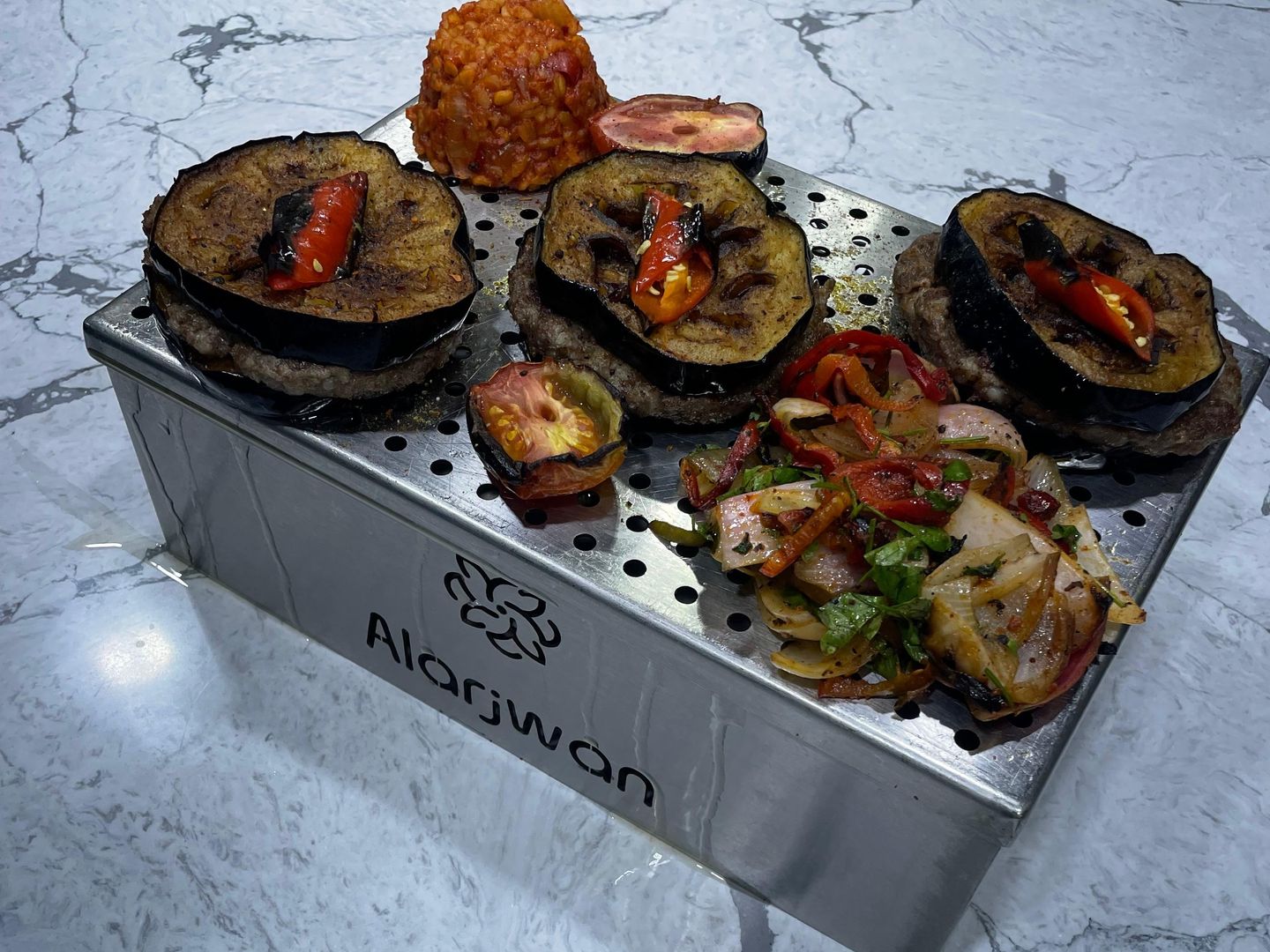 Meat Kebab With Eggplant Slices