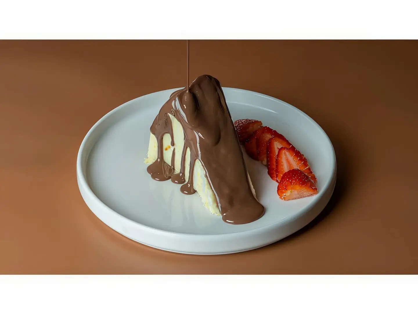 Sebastian Cheesecake With Chocolate Drizzle
