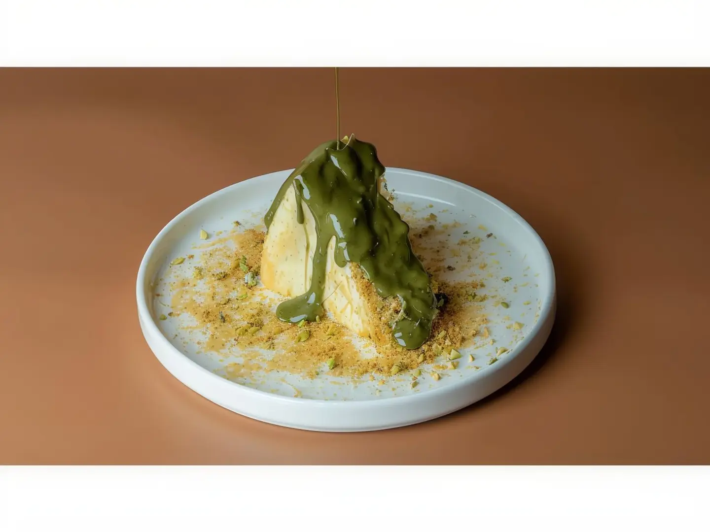 Sebastian Cheesecake With Pistachio Drizzle