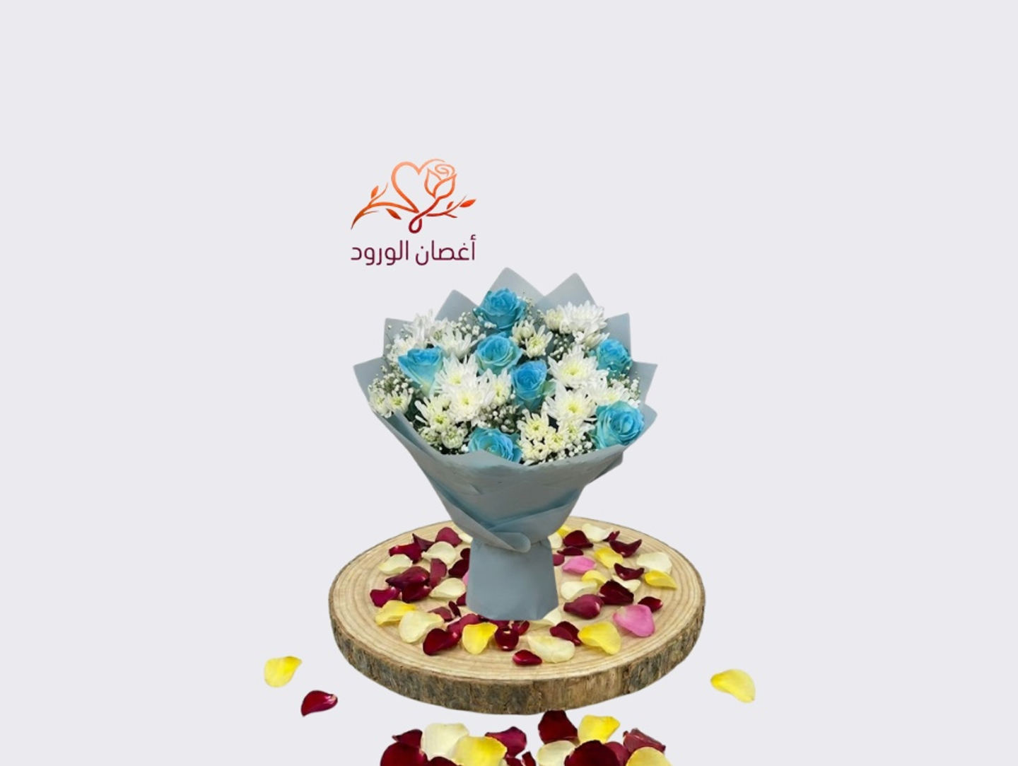Baby Bouquet Sky, Carnation, And White Cherry