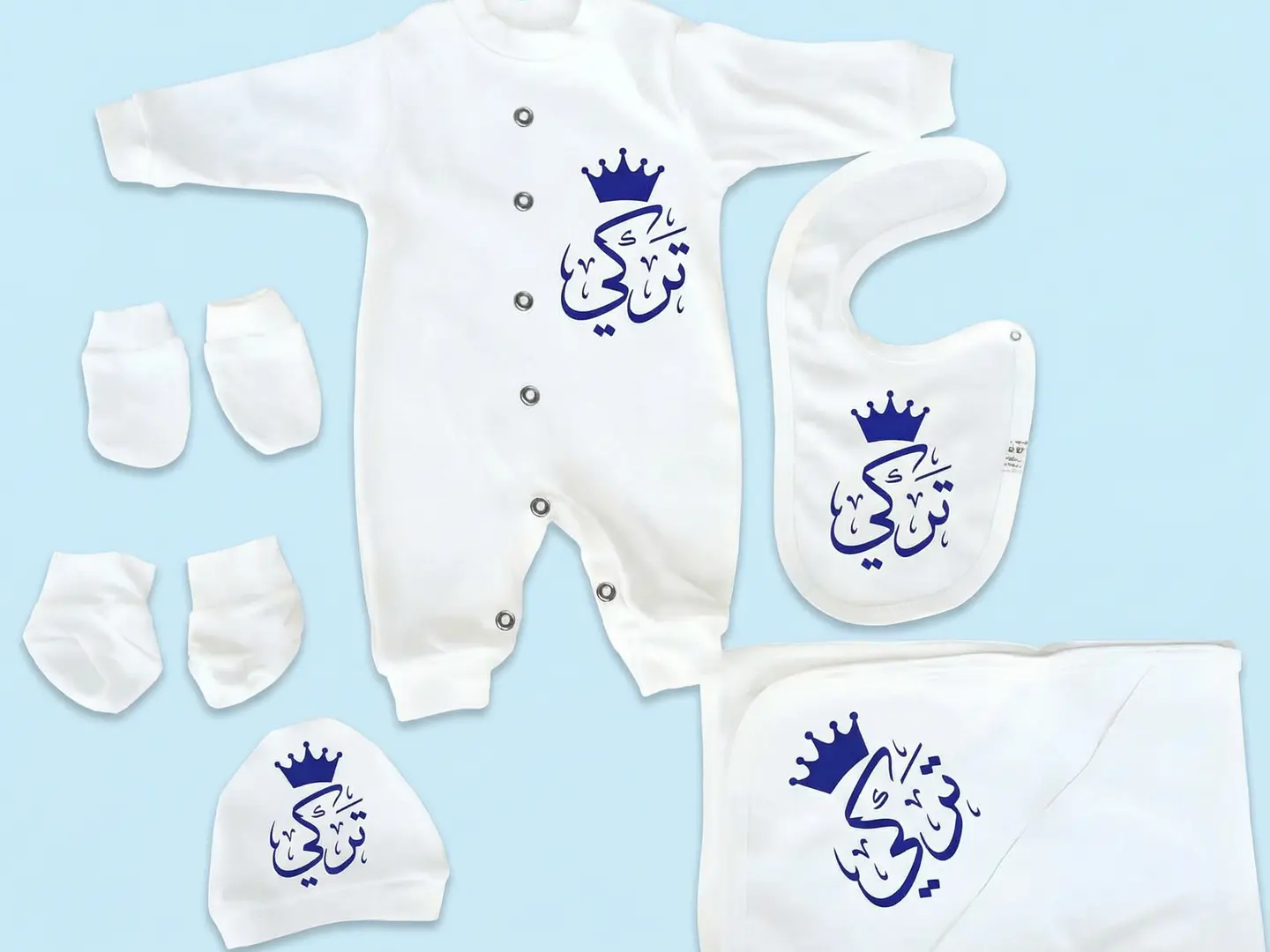 5 Piece Baby Onesie With Heat Transfer Printing