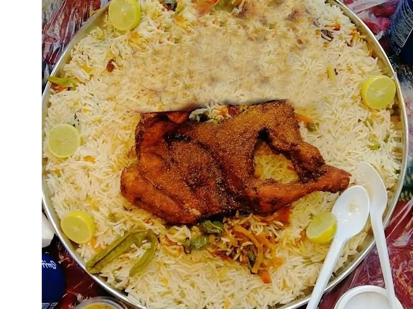 Half Fried Chicken With Rice