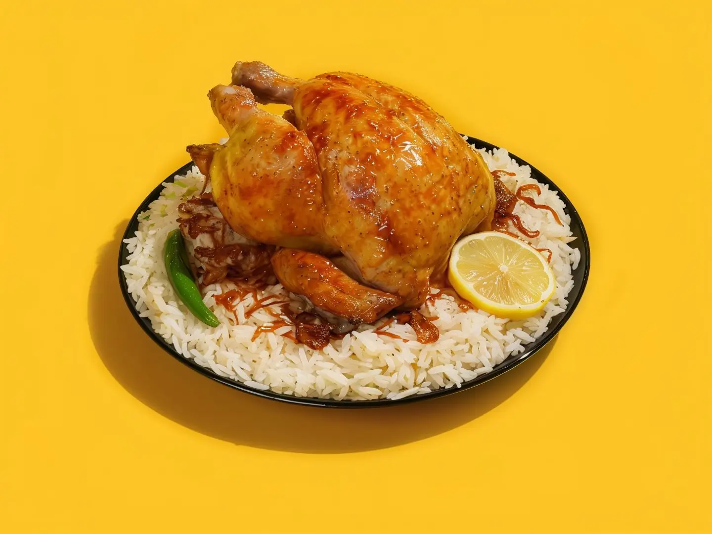حبة دجاج شوايه مع الرز
