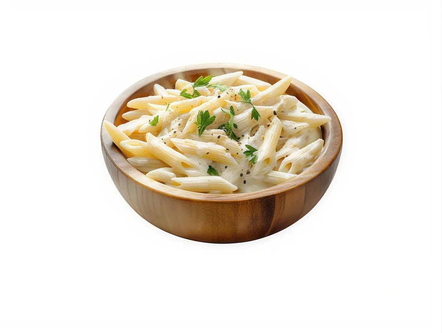 مكرونة بالصلصة البيضاء