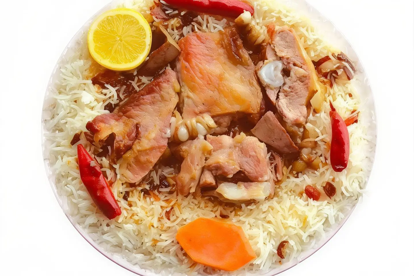 نفر لحم مندي مع الرز