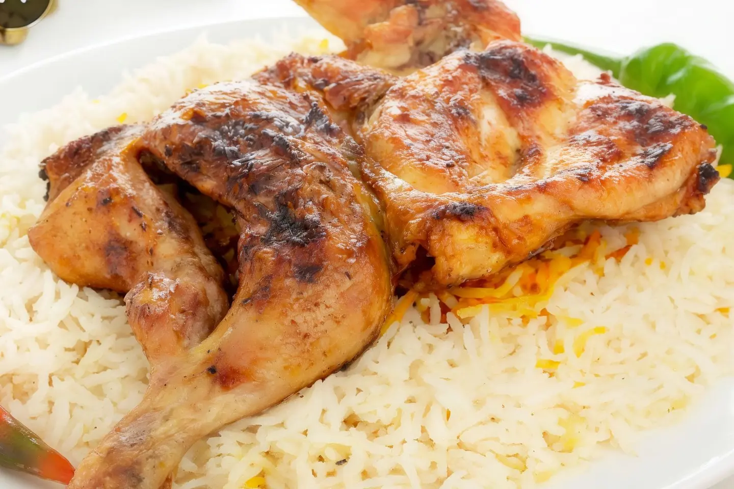 نص مظبي على الفحم مع الرز