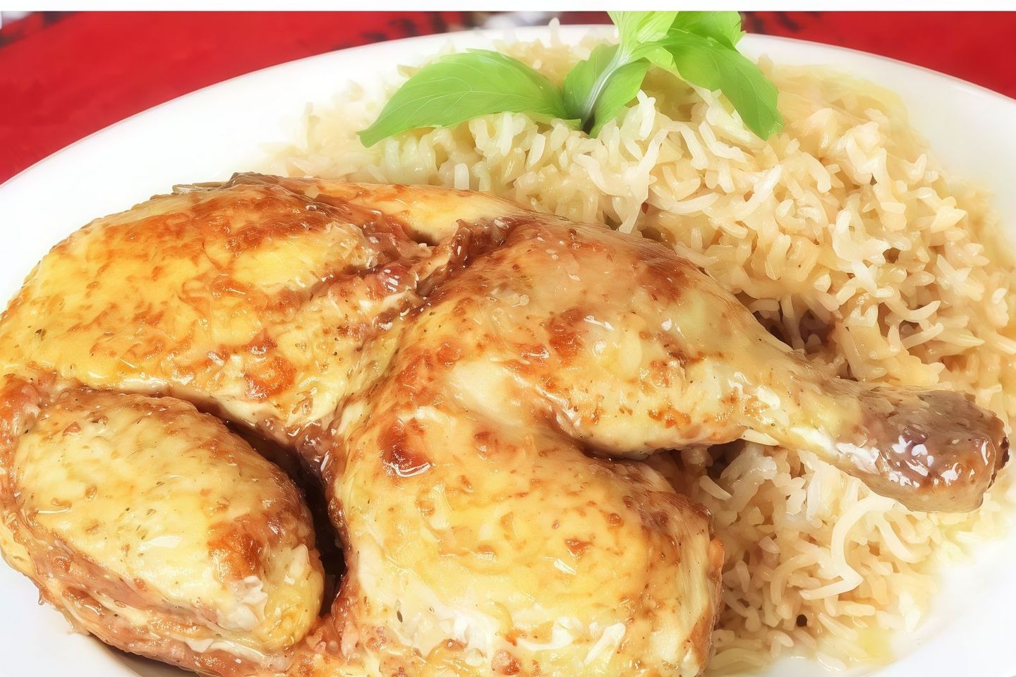 نص دجاج مدفون مع الرز