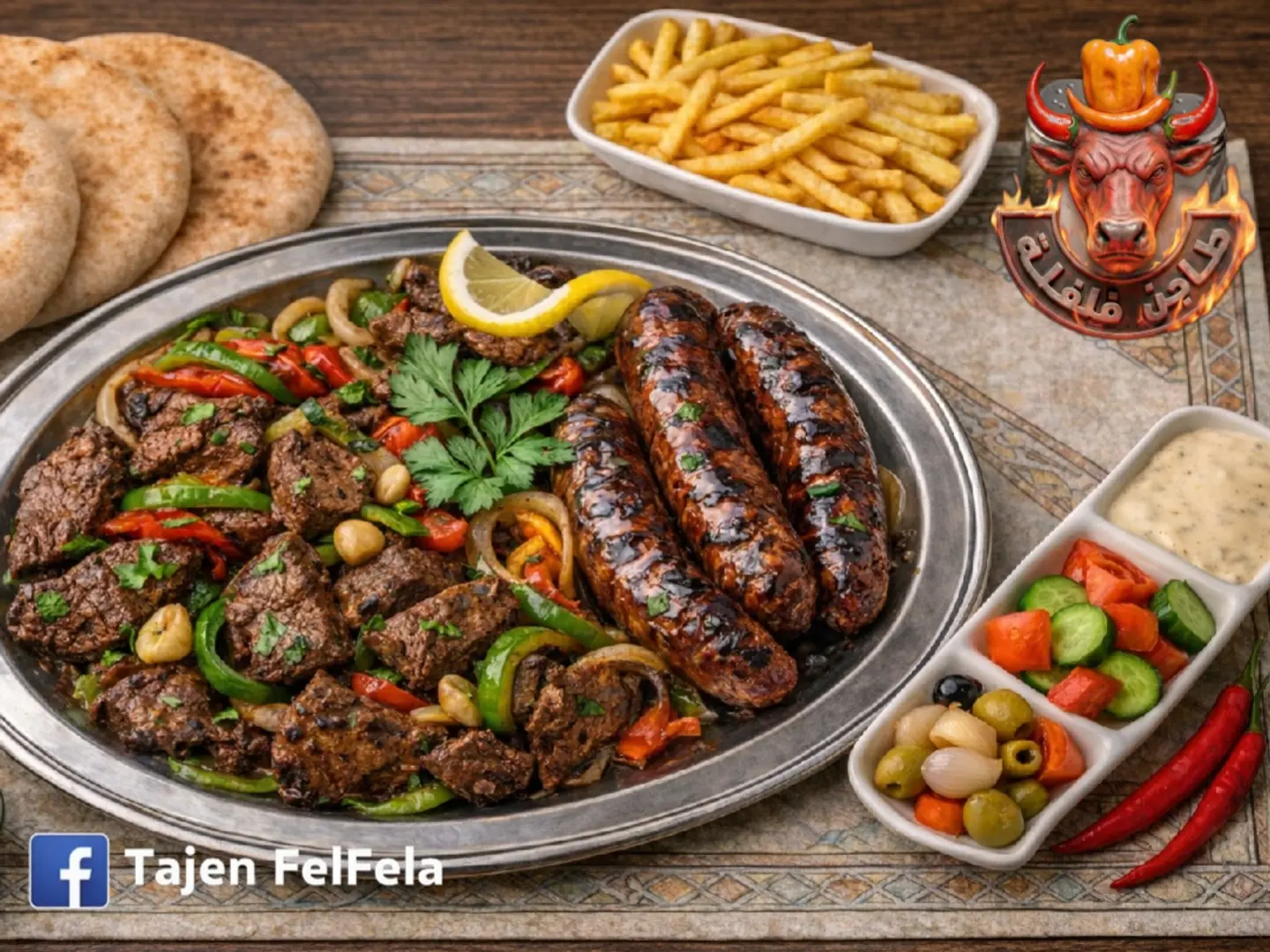 صحن ميكس سجق وكبدة صغير