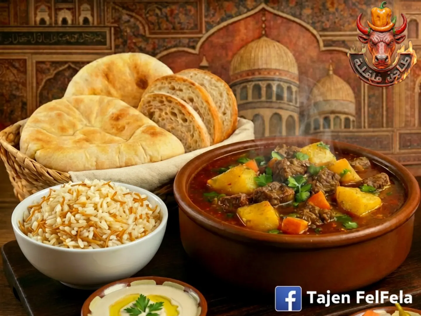 طاجن بطاطس باللحمة