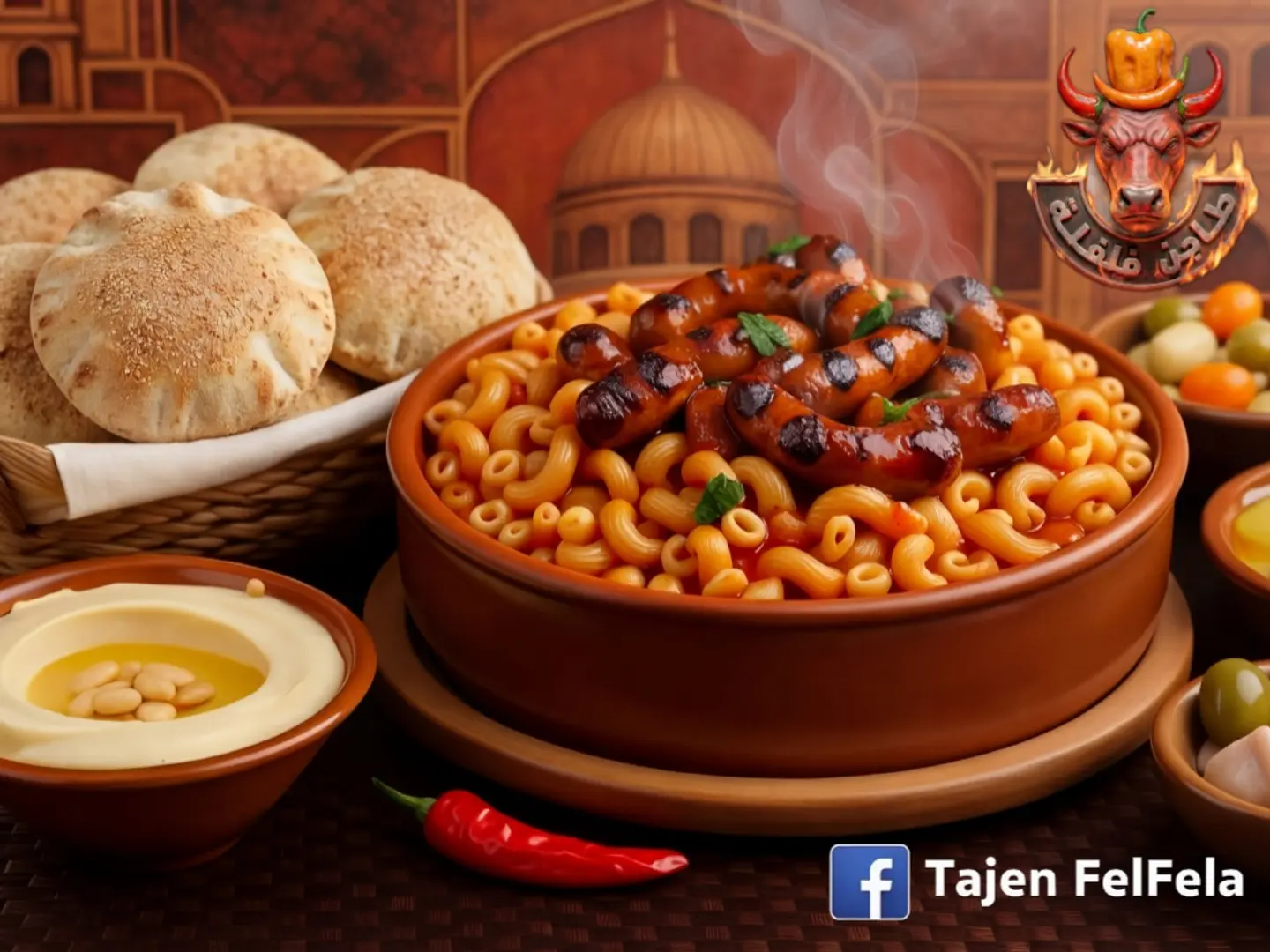 طاجن مكرونة مع السجق