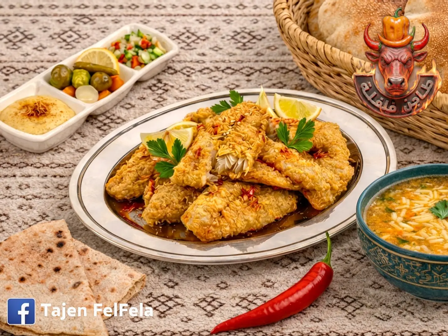 صحن سمك فيلية مقلى