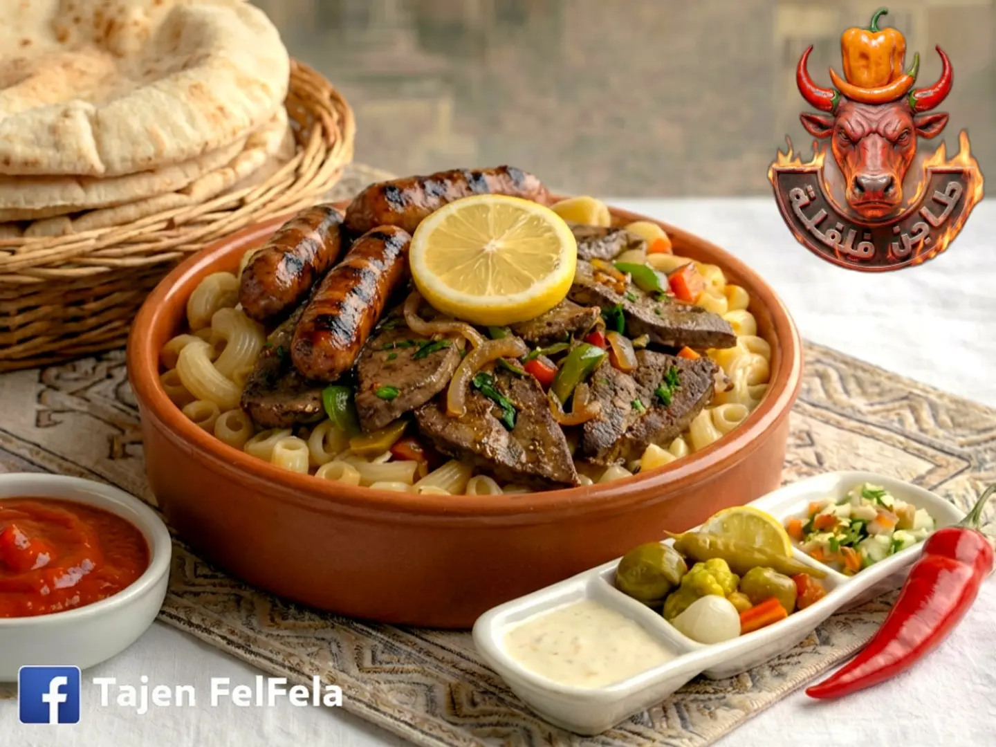 طاجن مكرونة سجق وكبدة