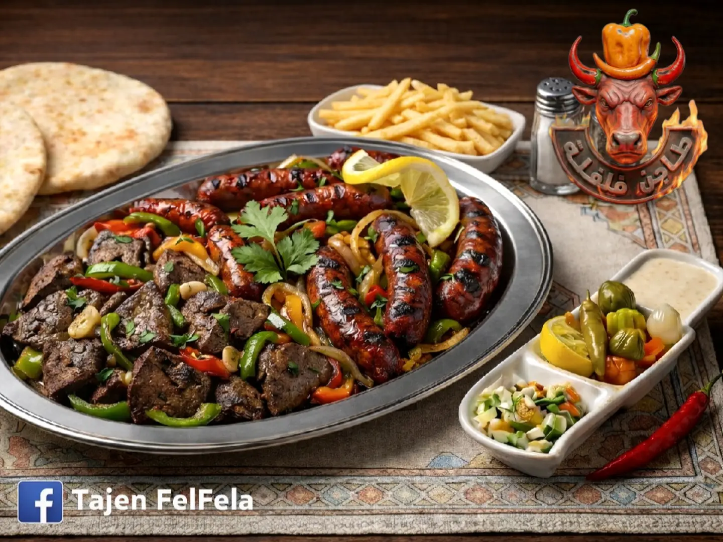 صحن ميكس سجق وكبدة كبير