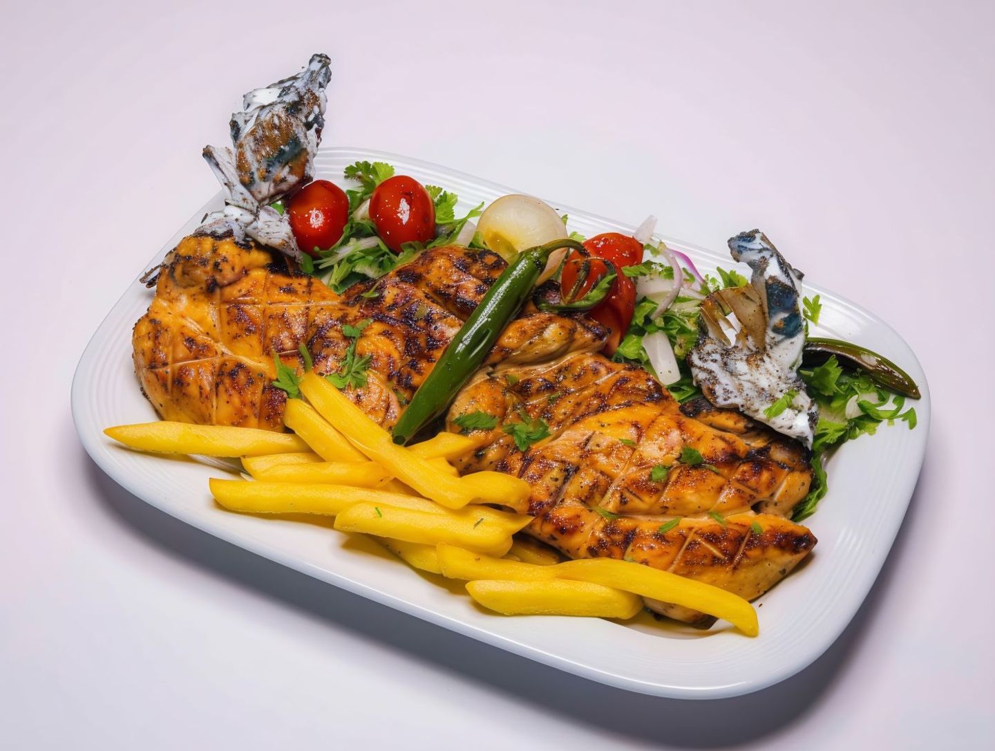 Grilled Chicken On Charcoal