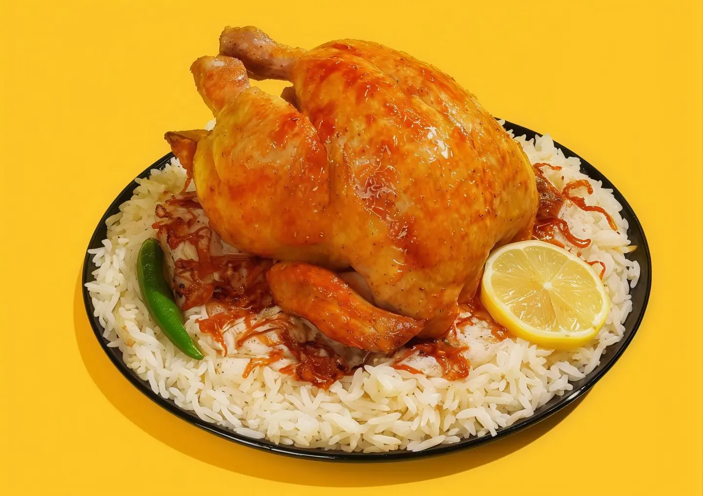 حبة دجاج شواية مع رز