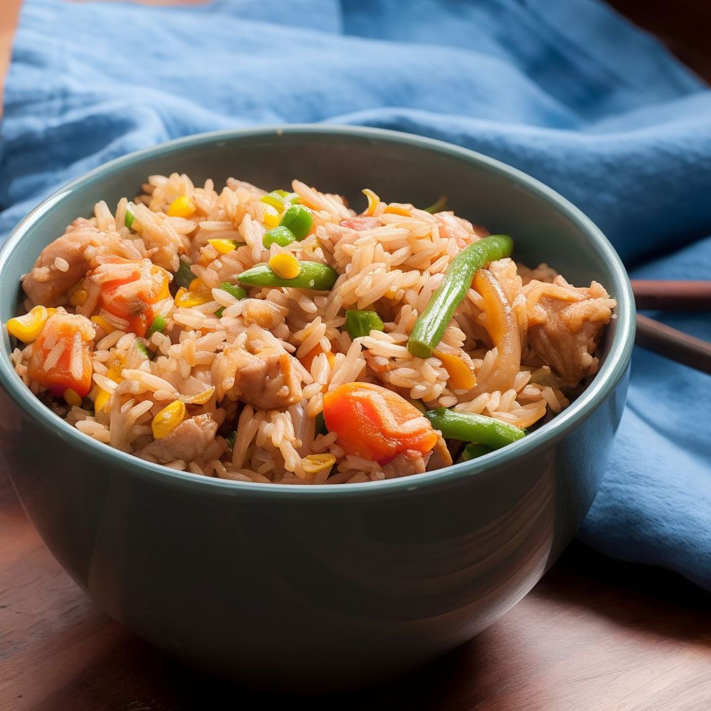 Chinese Rice Tray With Chicken