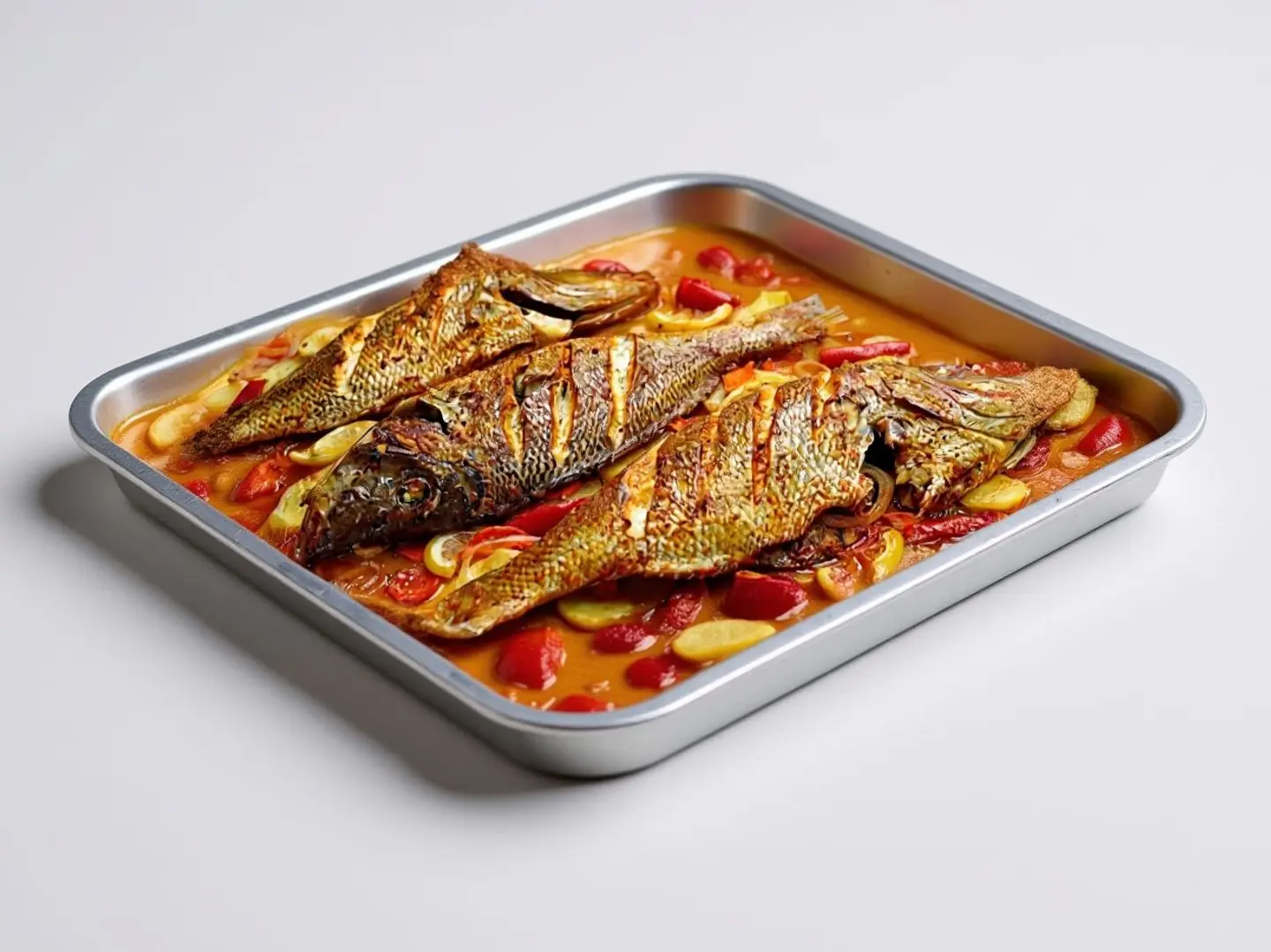 Grilled Fish With Sauce And Potato
