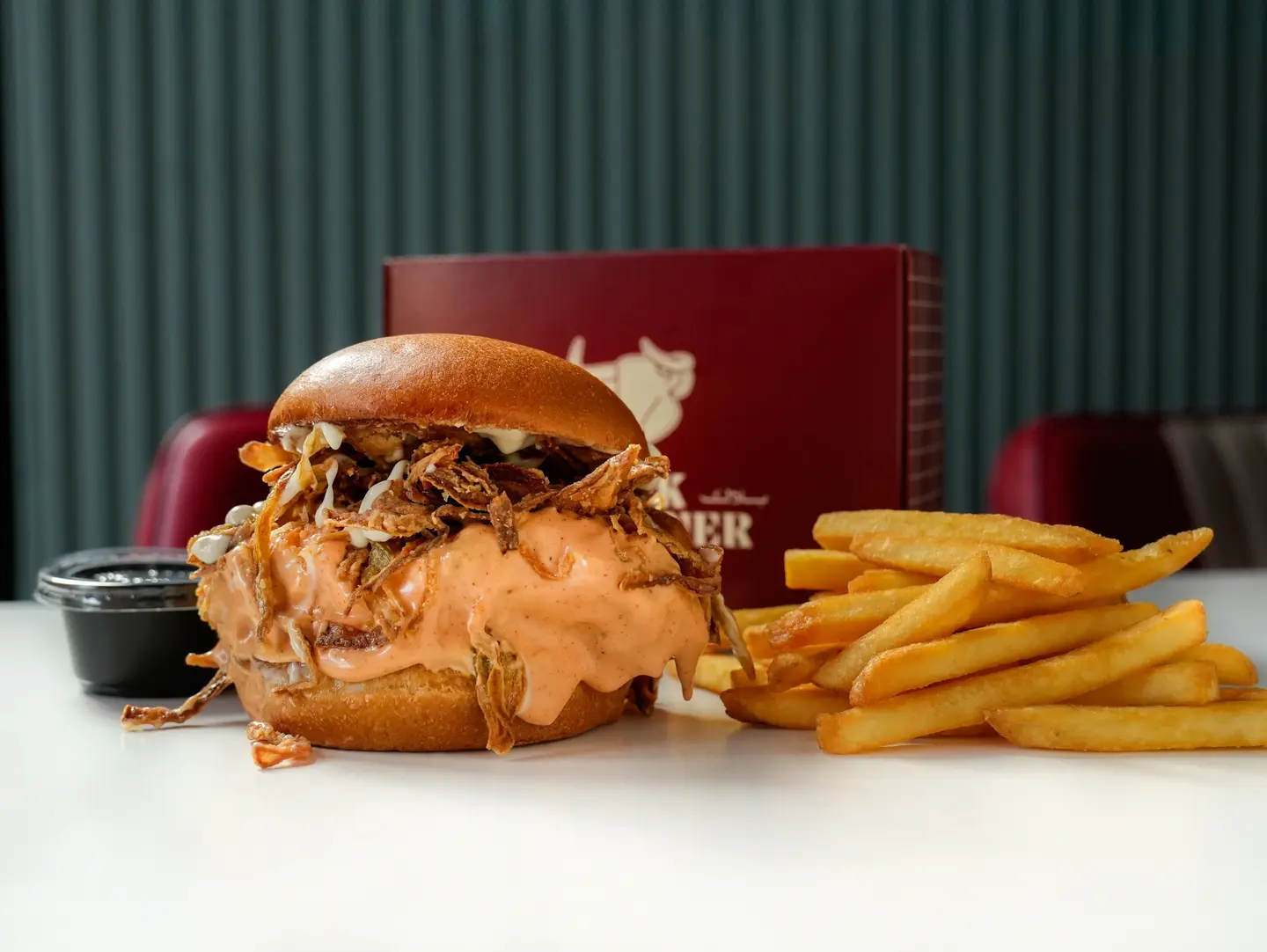 Box Sriracha Chicken Burger