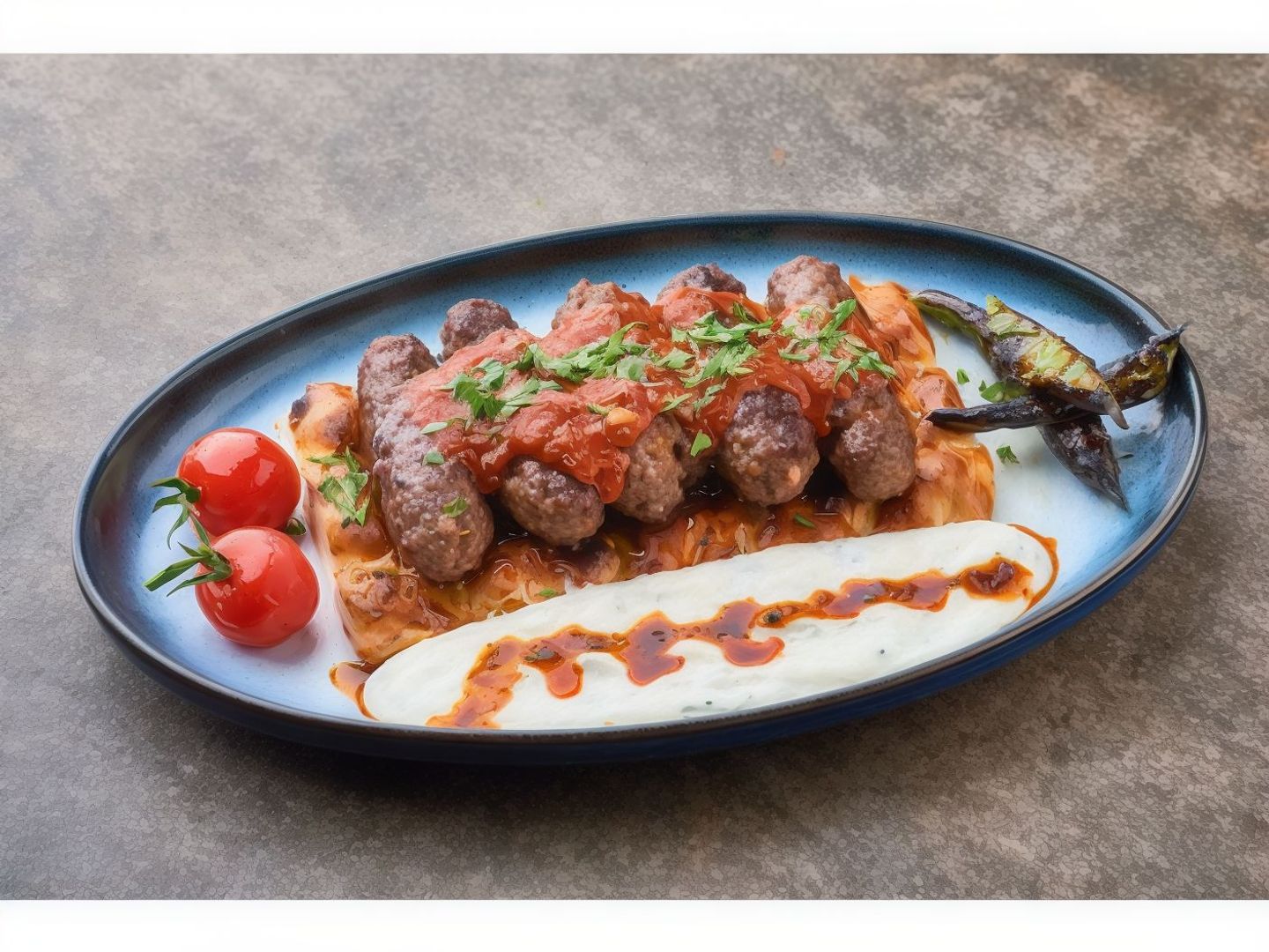 Bursa Style Pita Meatballs