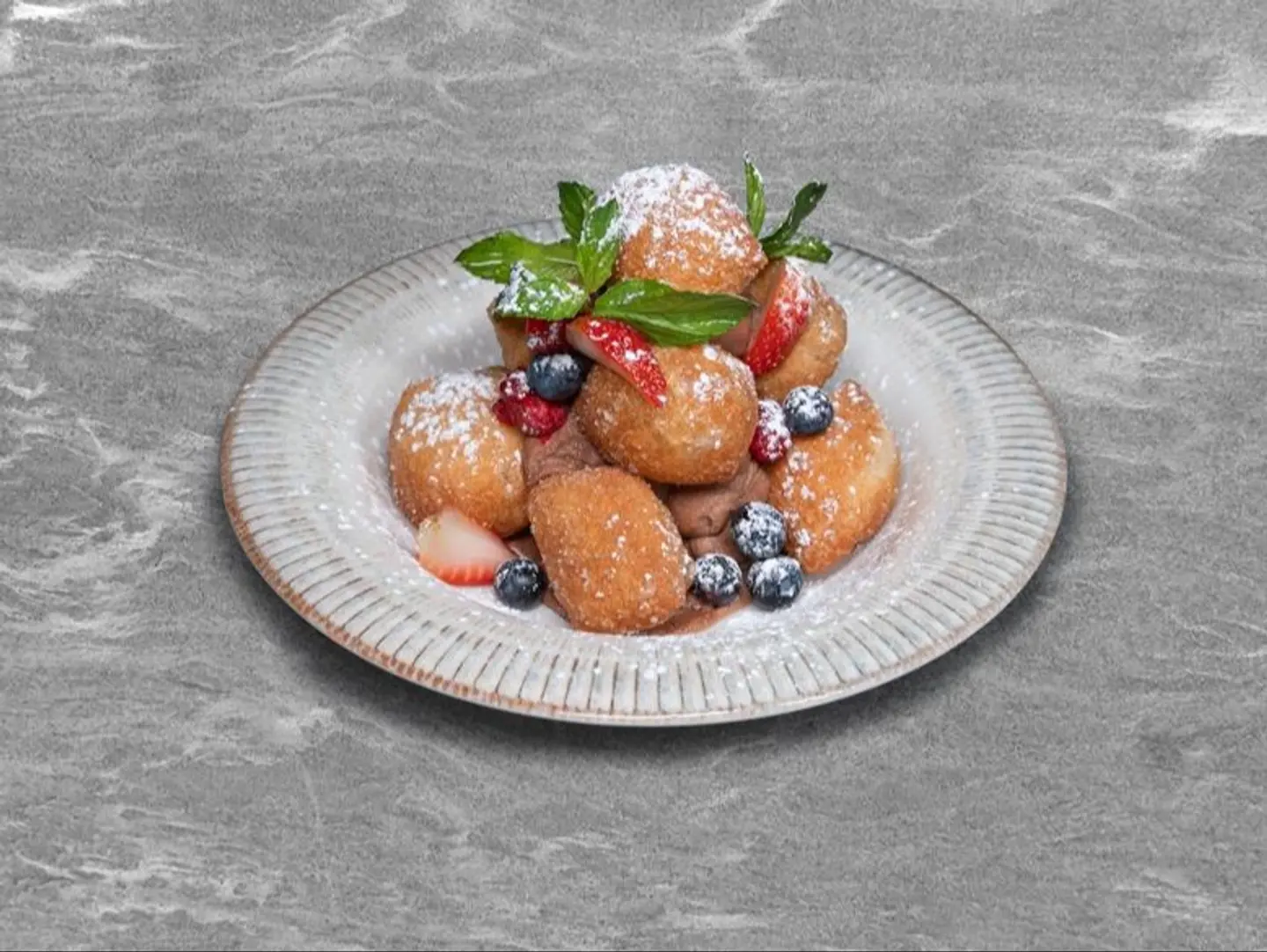 Fried Dough Bites With Nutella & Mascarpone Mousse