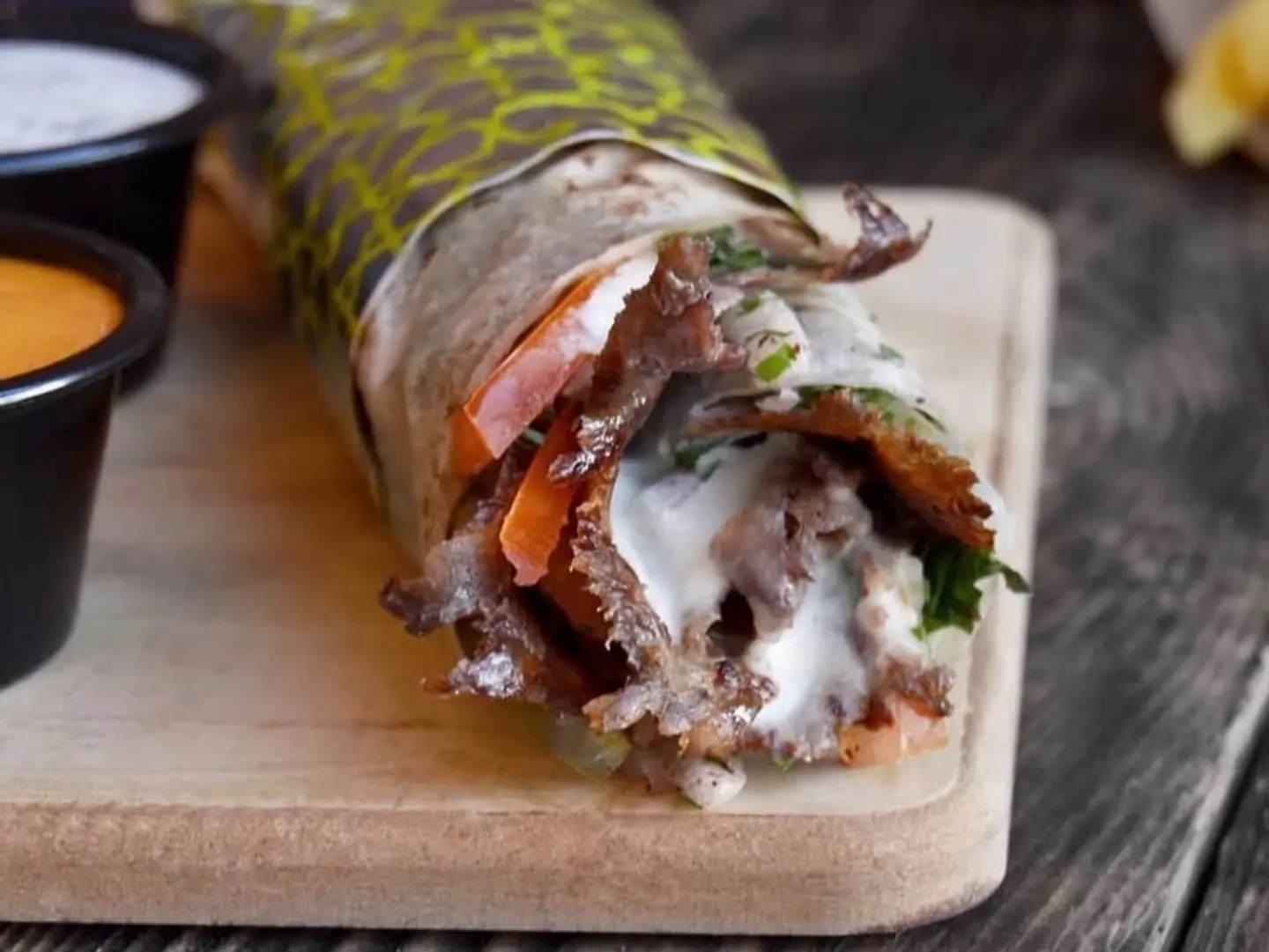 Meat Shawarma In Saj Bread