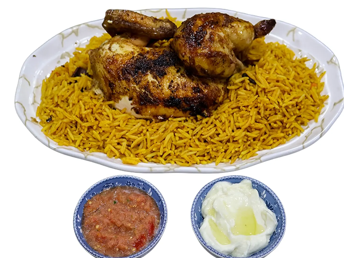 Half A Grilled Chicken With Rice