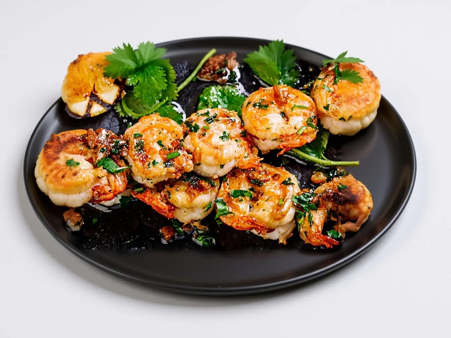 ربيان مشوي بخبز مقمر