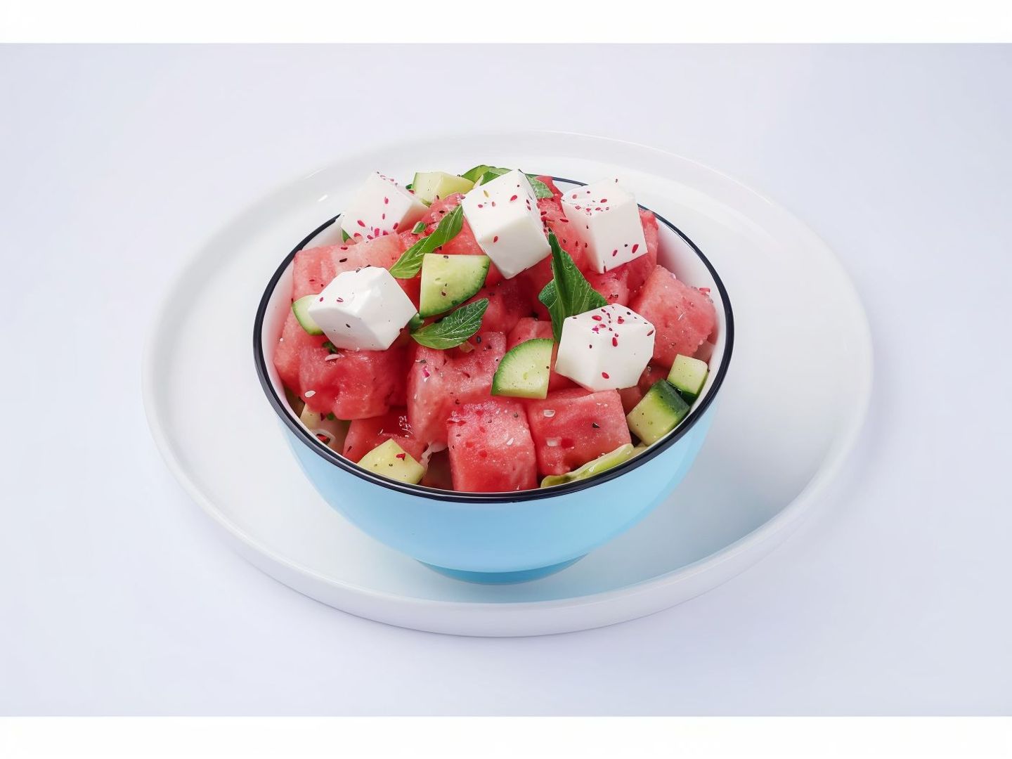 Watermelon With Cheese Salad