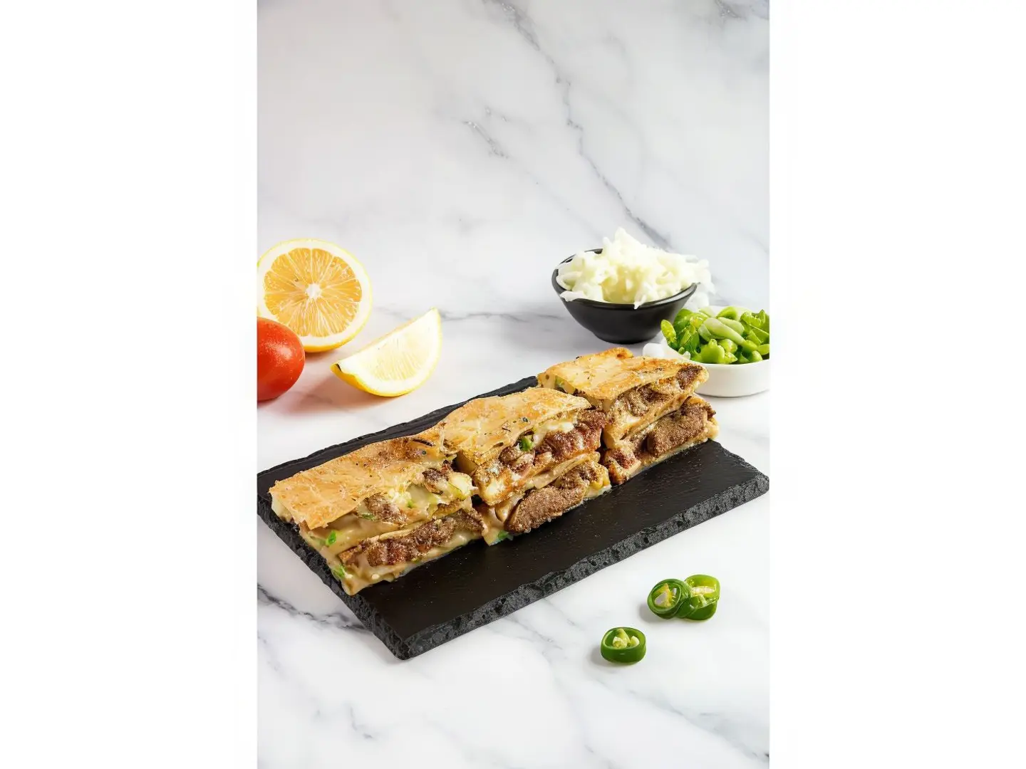 Liver And Mozzarella Cheese Mutabbak